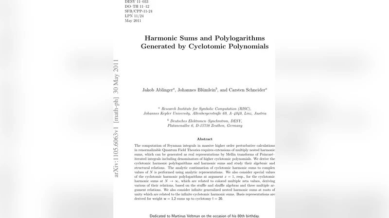 Harmonic Sums and Polylogarithms Generated by Cyclotomic Polynomials