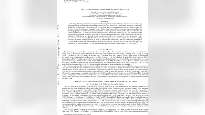The Interaction of Cosmic Rays with Diffuse Clouds