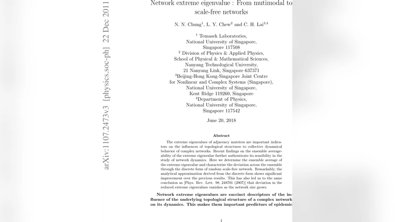 Network Extreme Eigenvalue - from Multimodal to Scale-free Network