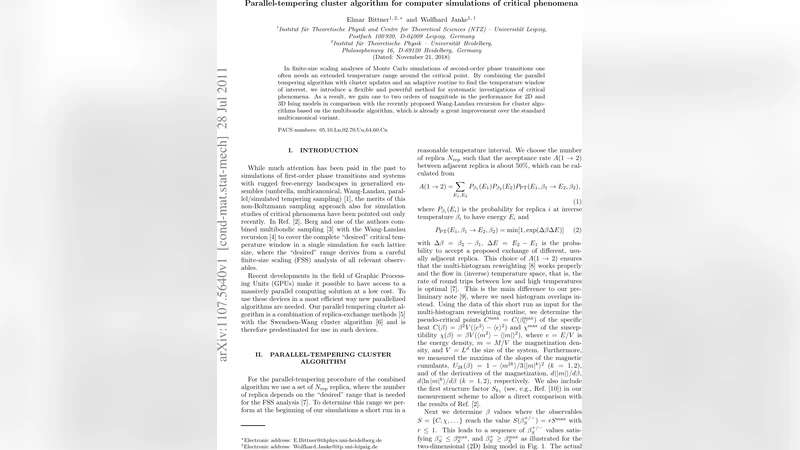 Parallel-tempering cluster algorithm for computer simulations of   critical phenomena