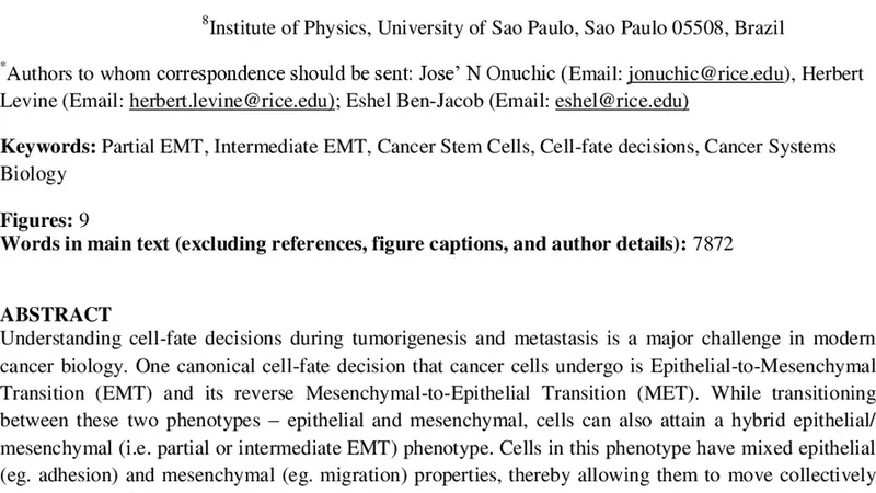 Implications of the hybrid epithelial/mesenchymal phenotype in   metastasis