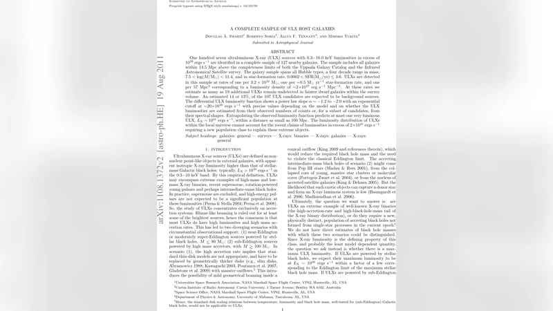 A Complete Sample of ULX Host Galaxies