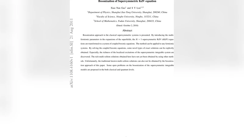 Bosonization of Supersymmetric KdV equation
