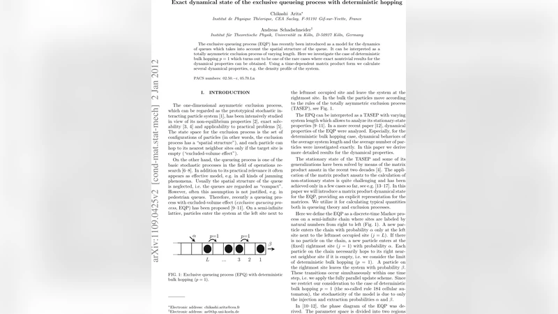 Exact dynamical state of the exclusive queueing process with   deterministic hopping