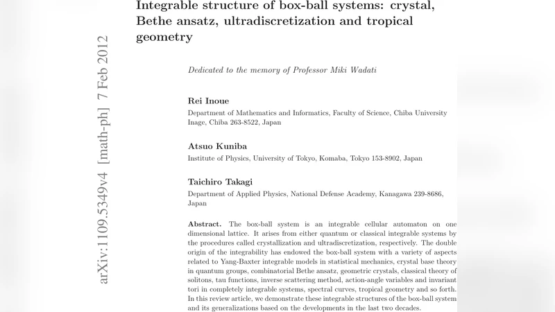 Integrable structure of box-ball systems: crystal, Bethe ansatz,   ultradiscretization and tropical geometry