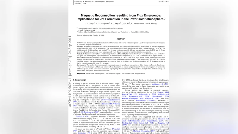 Magnetic Reconnection resulting from Flux Emergence: Implications for   Jet Formation in the lower solar atmosphere?