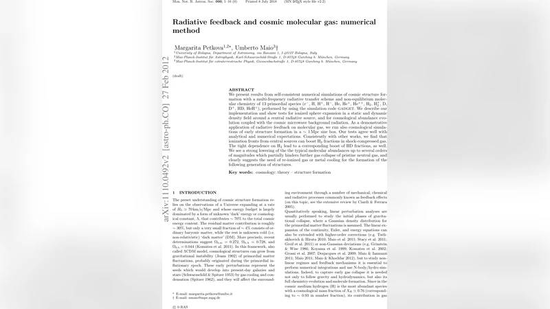 Radiative feedback and cosmic molecular gas: numerical method