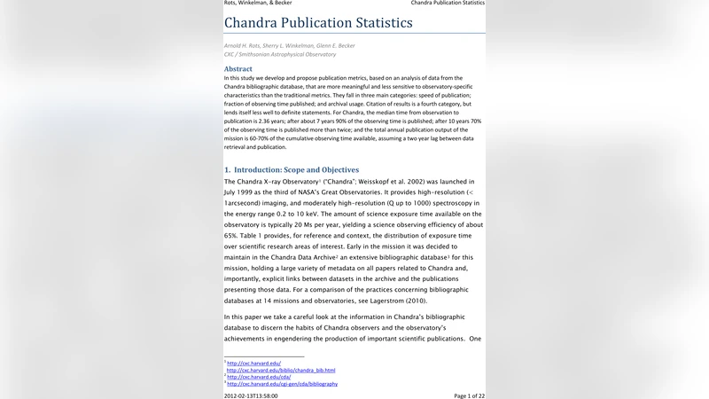 Chandra Publication Statistics