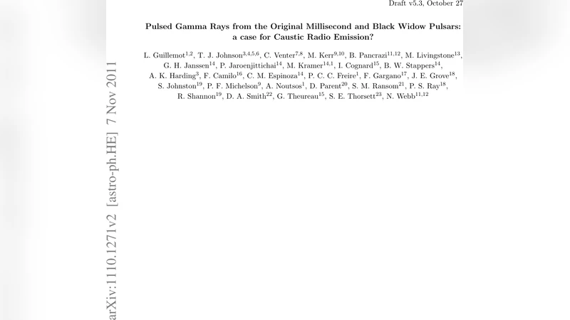 Pulsed Gamma Rays from the Original Millisecond and Black Widow Pulsars:   a case for Caustic Radio Emission?