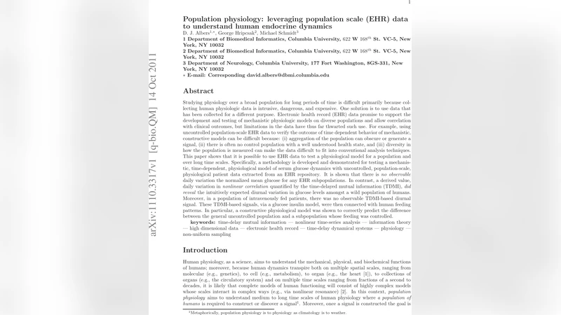 Population physiology: leveraging population scale (EHR) data to   understand human endocrine dynamics