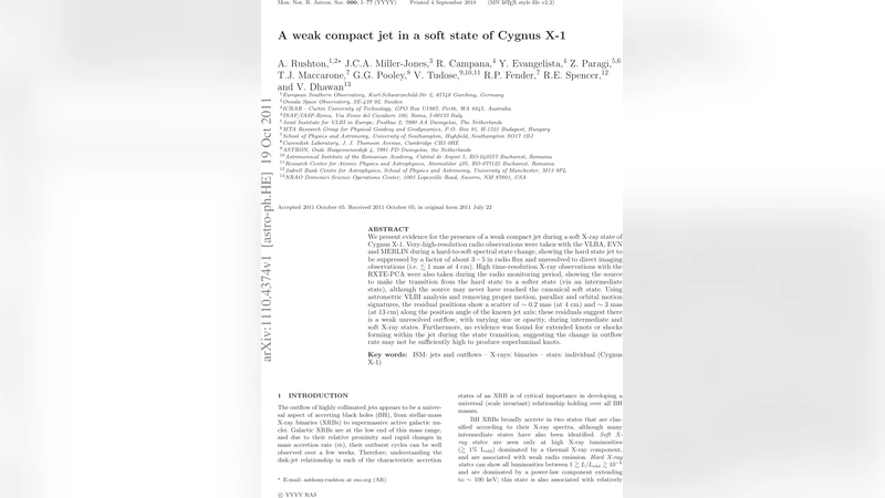 A weak compact jet in a soft state of Cygnus X-1