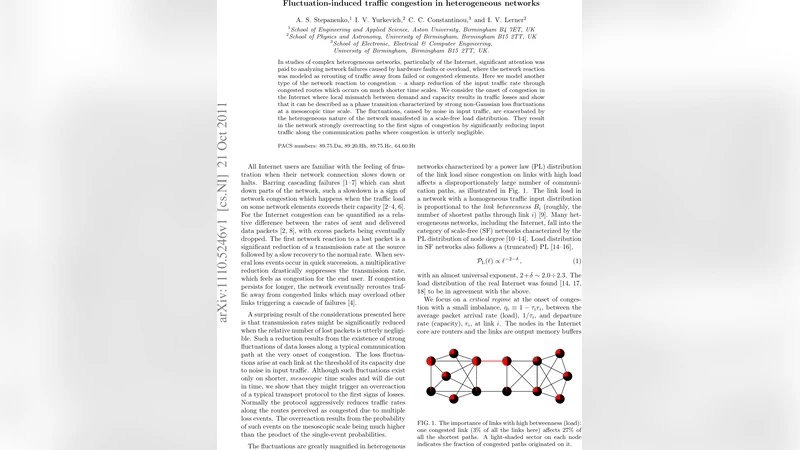 Fluctuation-induced traffic congestion in heterogeneous networks