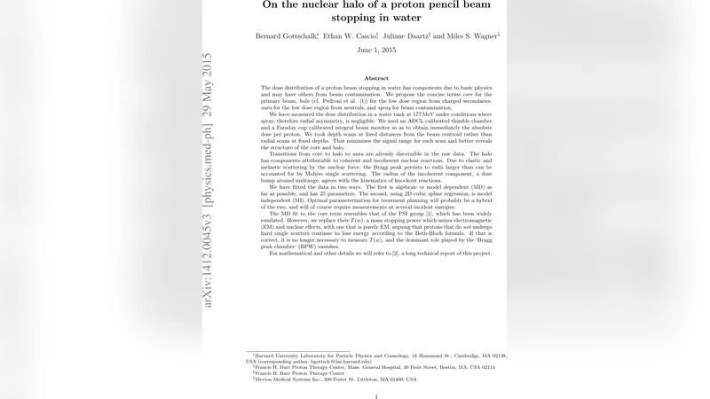 On the nuclear halo of a proton pencil beam stopping in water