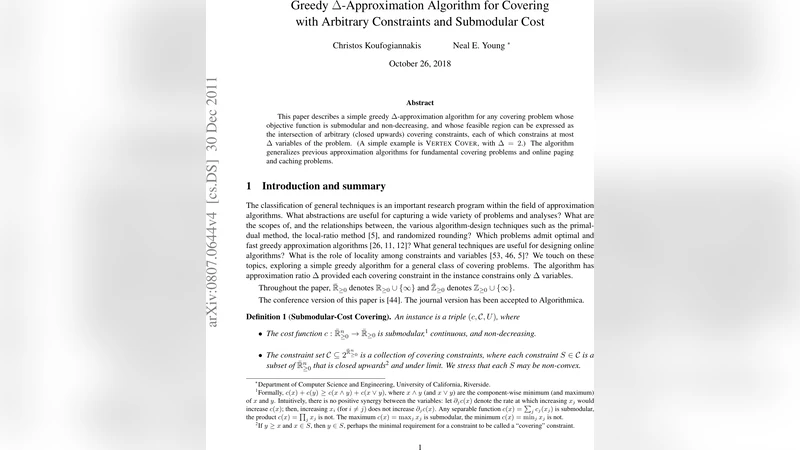 Greedy D-Approximation Algorithm for Covering with Arbitrary Constraints   and Submodular Cost