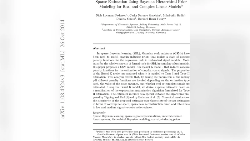 Sparse Estimation using Bayesian Hierarchical Prior Modeling for Real   and Complex Linear Models