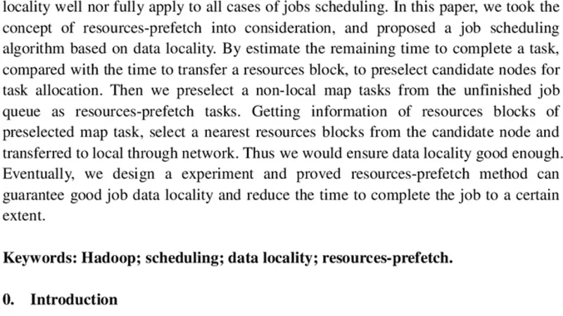Hadoop Scheduling Base On Data Locality
