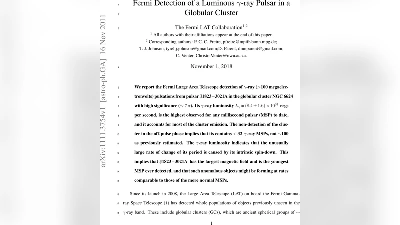 Fermi Detection of a Luminous Gamma-ray Pulsar in a Globular Cluster