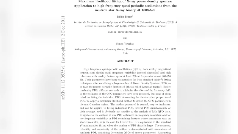 Maximum likelihood fitting of X-ray power density spectra: Application   to high-frequency quasi-periodic oscillations from the neutron star X-ray   binary 4U1608-522