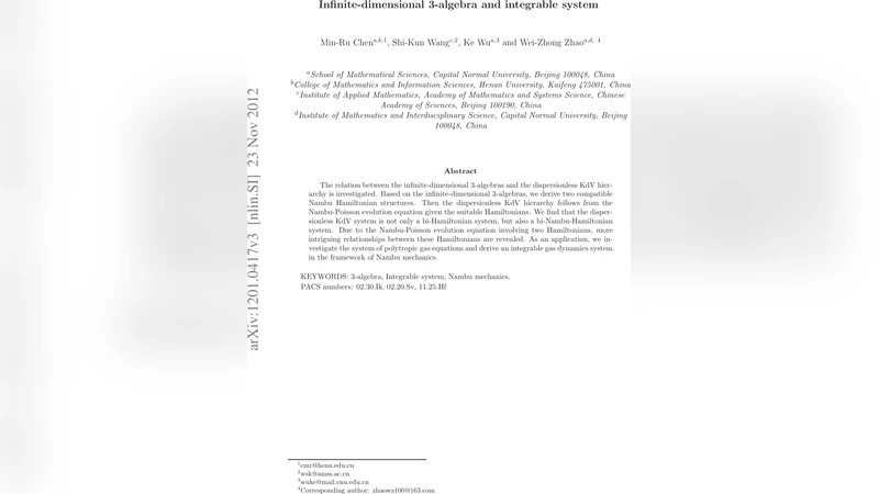 Infinite-dimensional 3-algebra and integrable system