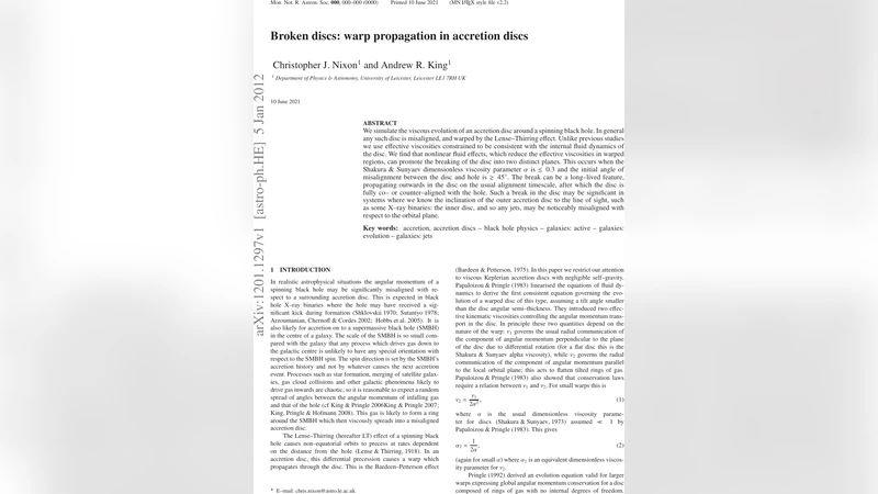 Broken discs: warp propagation in accretion discs