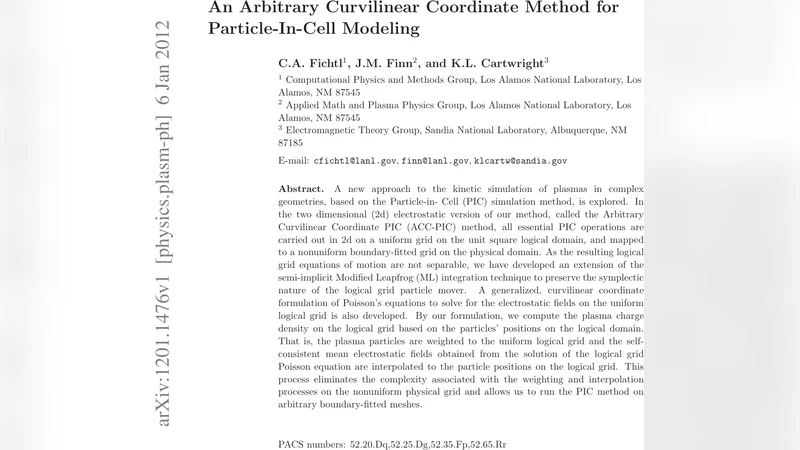 An Arbitrary Curvilinear Coordinate Method for Particle-In-Cell Modeling
