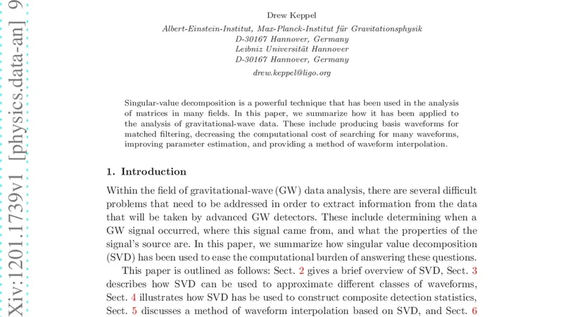 Use of Singular-Value Decomposition in Gravitational-Wave Data Analysis