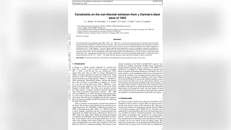 Constraints on the non-thermal emission from Eta Carinaes blast wave of   1843