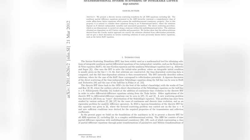 Multidimensional Inverse Scattering of Integrable Lattice Equations