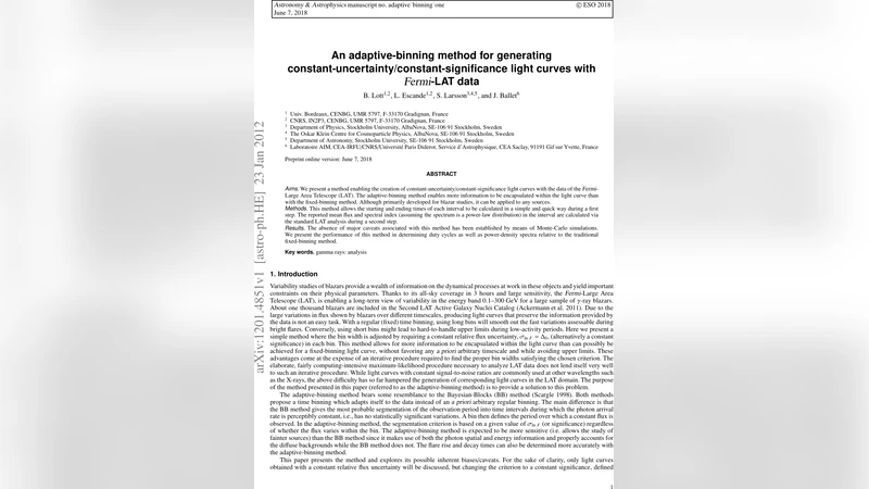 An adaptive-binning method for generating   constant-uncertainty/constant-significance light curves with Fermi-LAT data