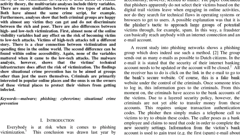 Comparing Victims of Phishing and Malware Attacks: Unraveling Risk   Factors and Possibilities for Situational Crime Prevention