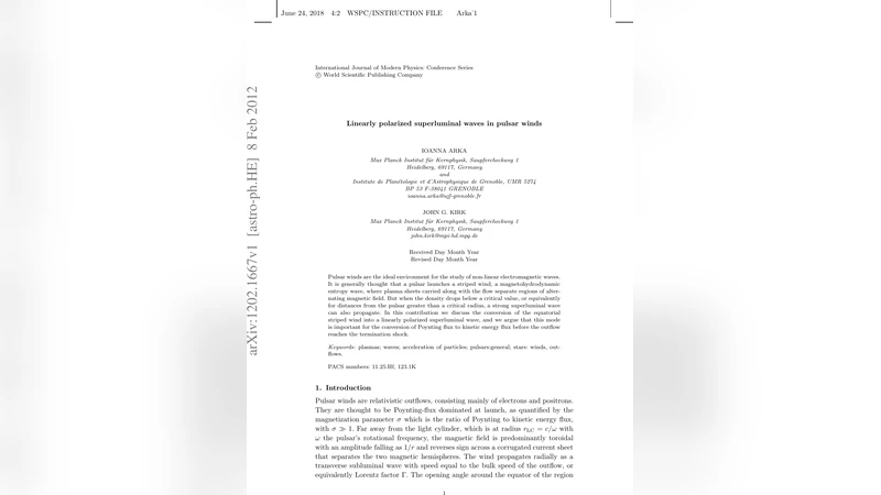 Linearly polarized superluminal waves in pulsar winds