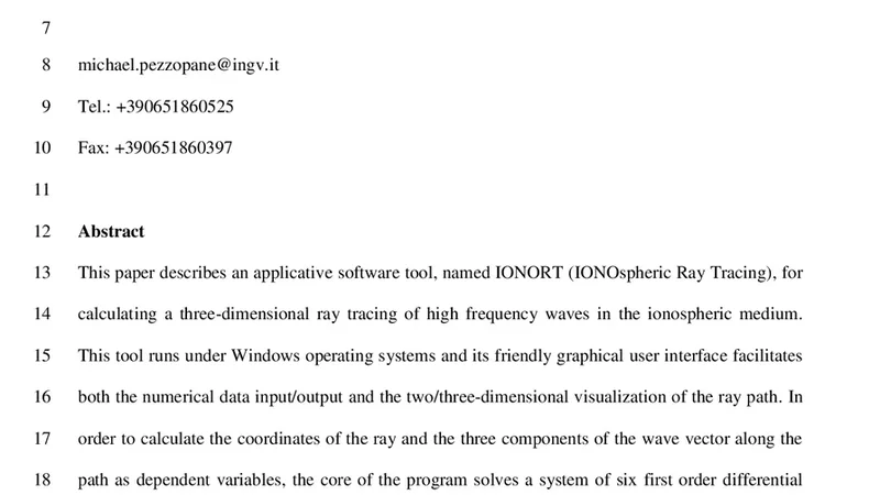 IONORT: a Windows software tool to calculate the HF ray tracing in the   ionosphere