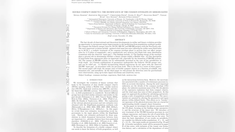 Double Compact Objects I: The Significance Of The Common Envelope On   Merger Rates