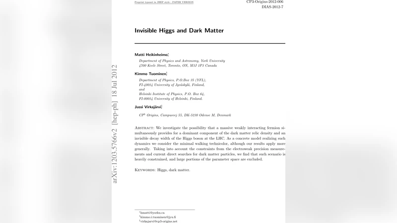 Invisible Higgs and Dark Matter