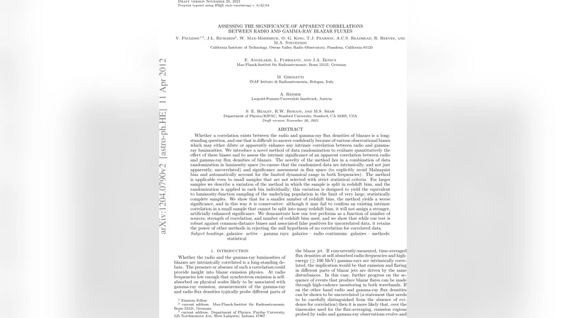 Assessing the Significance of Apparent Correlations Between Radio and   Gamma-ray Blazar Fluxes