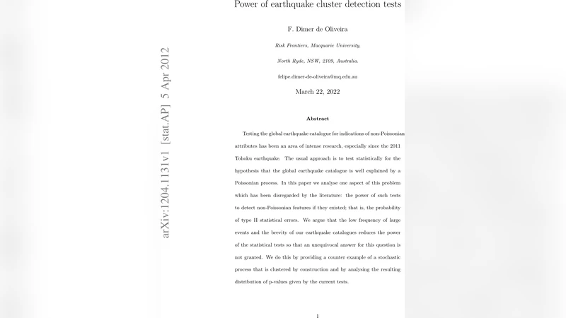 Power of earthquake cluster detection tests