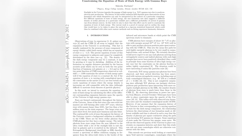 Constraining the Equation of State of Dark Energy with Gamma Rays