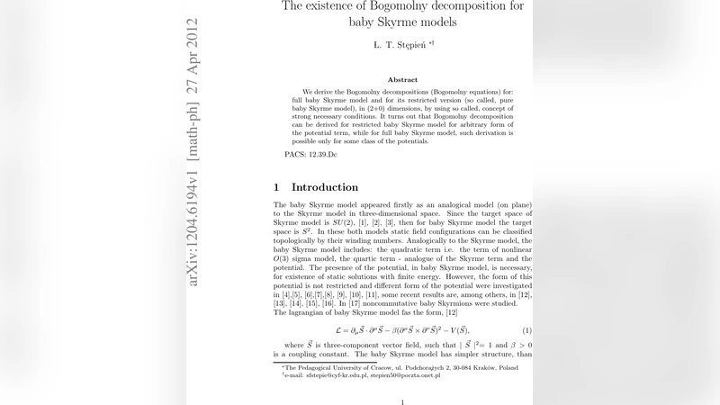 The existence of Bogomolny decomposition for baby Skyrme models