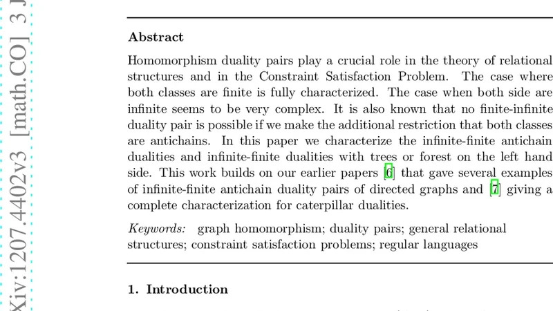Regular families of forests, antichains and duality pairs of relational   structures