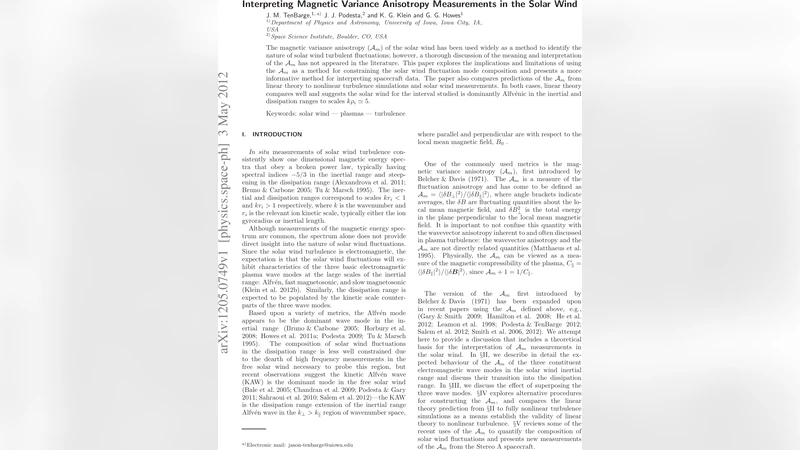 Interpreting Magnetic Variance Anisotropy Measurements in the Solar Wind
