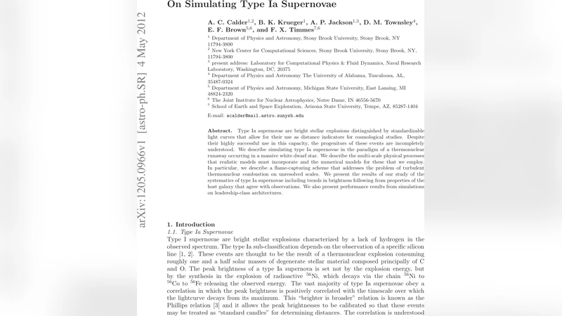 On Simulating Type Ia Supernovae
