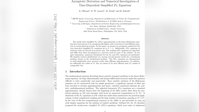 Asymptotic Derivation and Numerical Investigation of Time-Dependent   Simplified Pn Equations