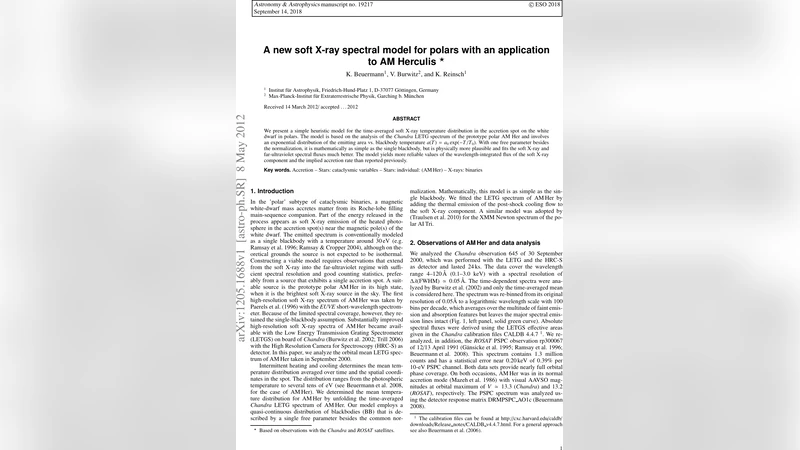A new soft X-ray spectral model for polars with an application to AM   Herculis