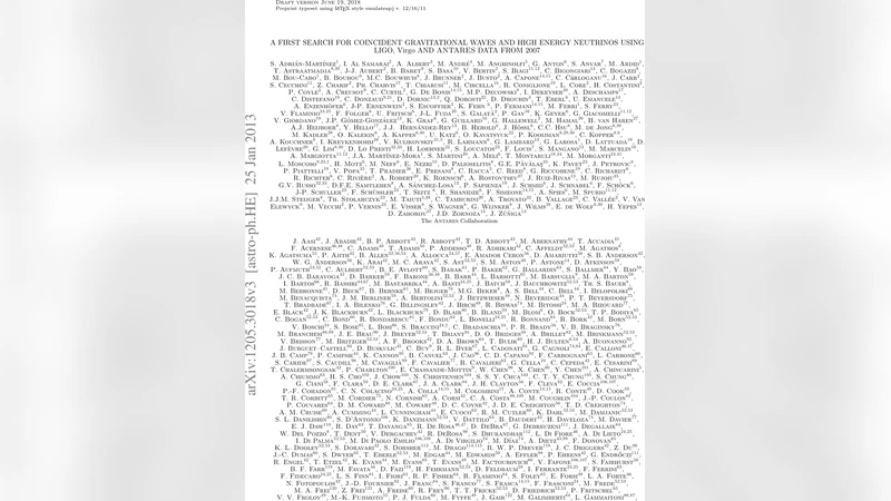 A First Search for coincident Gravitational Waves and High Energy   Neutrinos using LIGO, Virgo and ANTARES data from 2007