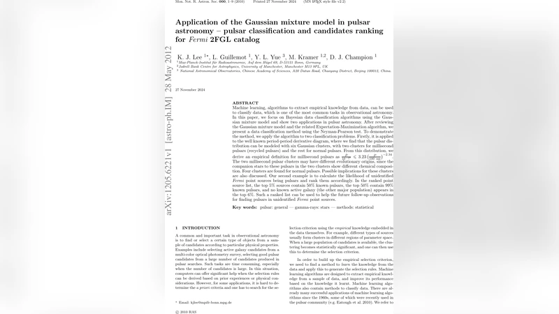 Application of the Gaussian mixture model in pulsar astronomy -- pulsar   classification and candidates ranking for {it Fermi} 2FGL catalog