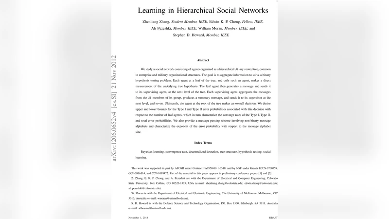 Learning in Hierarchical Social Networks