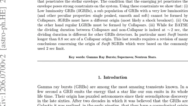 The Long, the Short and the Weak - the origin of GRBs