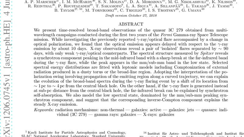 The structure and emission model of the relativistic jet in the quasar   3C 279 inferred from radio to high-energy gamma-ray observations in 2008-2010