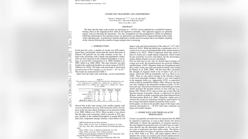 Cosmic ray transport and anisotropies