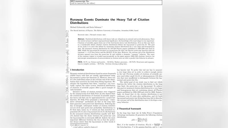 Runaway Events Dominate the Heavy Tail of Citation Distributions